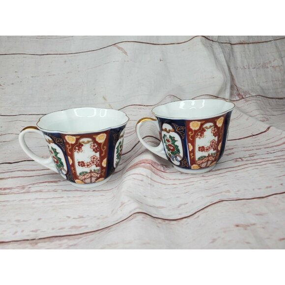 Set of 2 Rare China Floral Decorative Tea Cups – Elegant Drinkware & Vintage - Picture 2 of 12